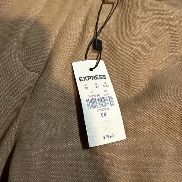 Women’s Express Skinny Mid Rise Stretch Dress Pants Slacks, Tan Khaki, size 0 - Picture 4 of 8